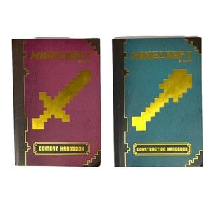 Minecraft Lot of 2 Combat and Construction Handbooks Mojang Soft‎ Cover